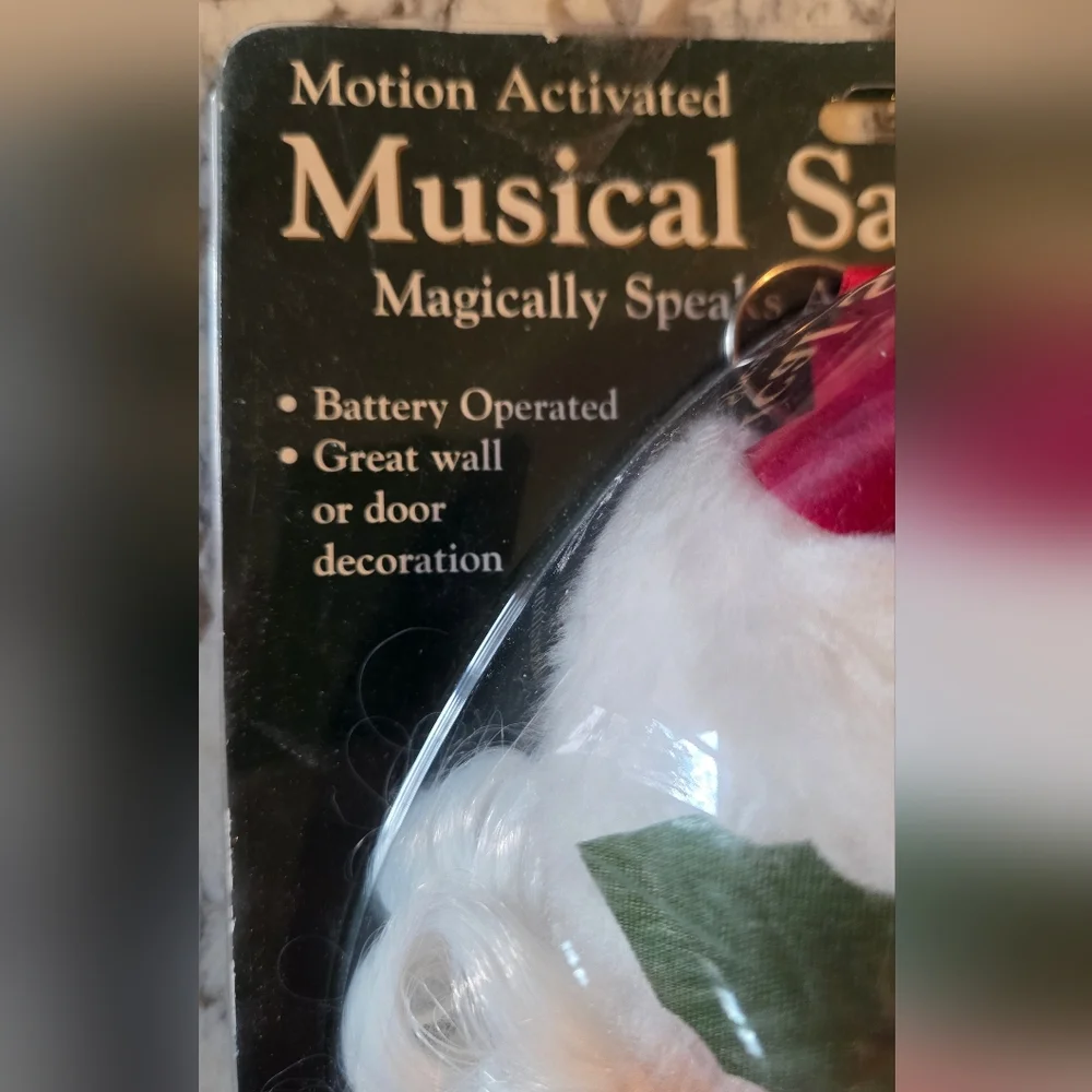 Vintage Motion Activated Musical Santa Greeter Wall Door Plaque 3 Songs